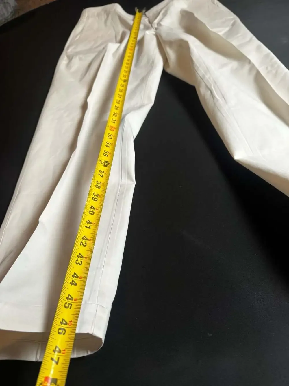 Vintage White Cotton Pleated Trousers 40x31